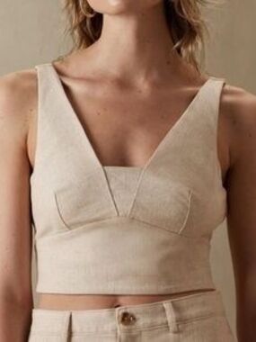 Banana Republic Linen Blended Crop Top Size 6
